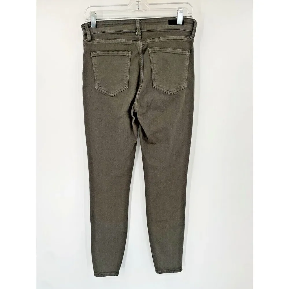 KUT From The Kloth Army Green High Rise Ankle Skinny Stretch Womens Jeans Size 6